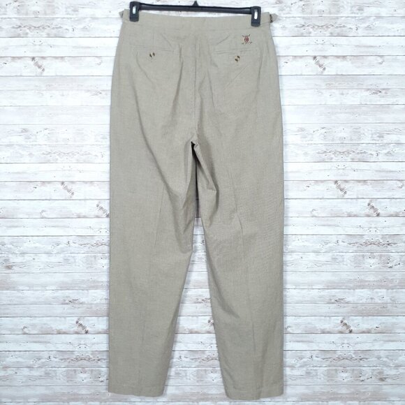 Vintage Tommy Hilfiger Golf Pants 36x34 Pleated Waist Adj Beige Houndstooth 69 - Picture 2 of 6